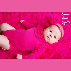 NEW LEMON LOVES LAYETTE newborn and baby girls madison onesie in hot pink